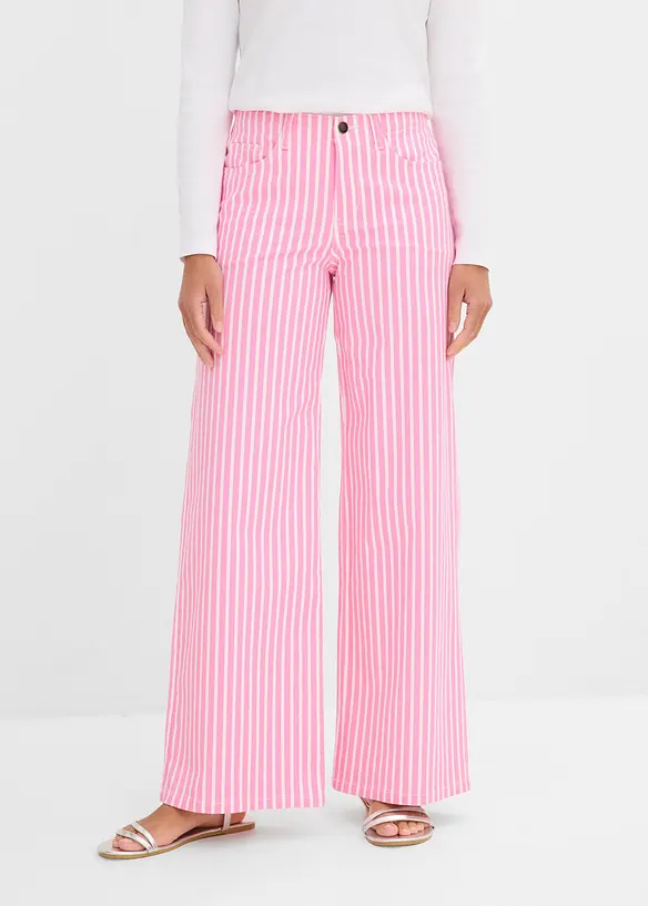 Twillhose aus elastischem Baumwoll-Mix in rosa von vorne - bonprix Twillhose aus elastischem Baumwoll-Mix in rosa von vorne - bonprix