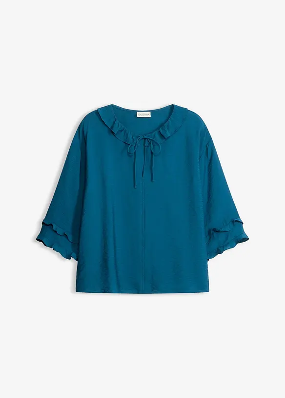 Boheme Bluse aus feinem Viskose-Mix in petrol von vorne - bonprix Boheme Bluse aus feinem Viskose-Mix in petrol von vorne - bonprix