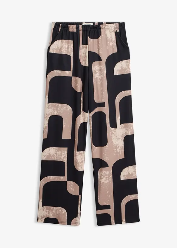 Jersey-Hose mit elastischem Bund in schwarz von vorne - bonprix Jersey-Hose mit elastischem Bund in schwarz von vorne - bonprix