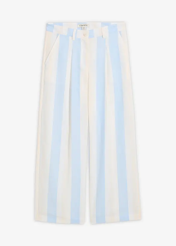 Palazzo-Hose in Leinen-Optik in weiß von vorne - bonprix Palazzo-Hose in Leinen-Optik in weiß von vorne - bonprix
