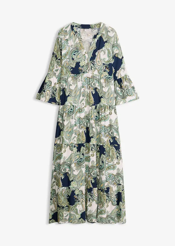 Tunika-Kleid aus fließender Viskose in blau von vorne - bonprix