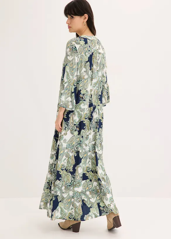 Tunika-Kleid aus fließender Viskose in blau von hinten (Totalaufnahme) - bonprix