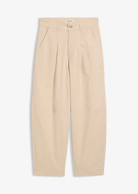 Leichte Twill-Culotte in Ballonoptik in beige von vorne - bonprix Leichte Twill-Culotte in Ballonoptik in beige von vorne - bonprix