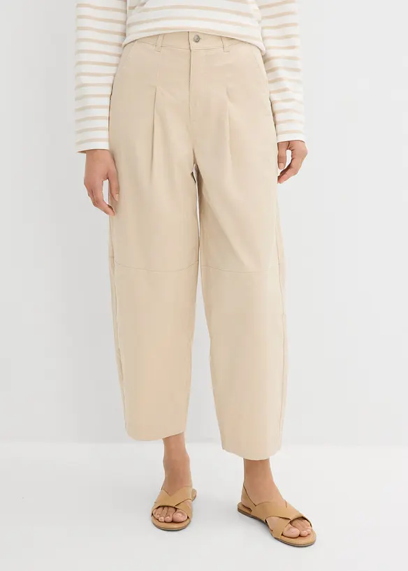 Leichte Twill-Culotte in Ballonoptik in beige von vorne - bonprix Leichte Twill-Culotte in Ballonoptik in beige von vorne - bonprix