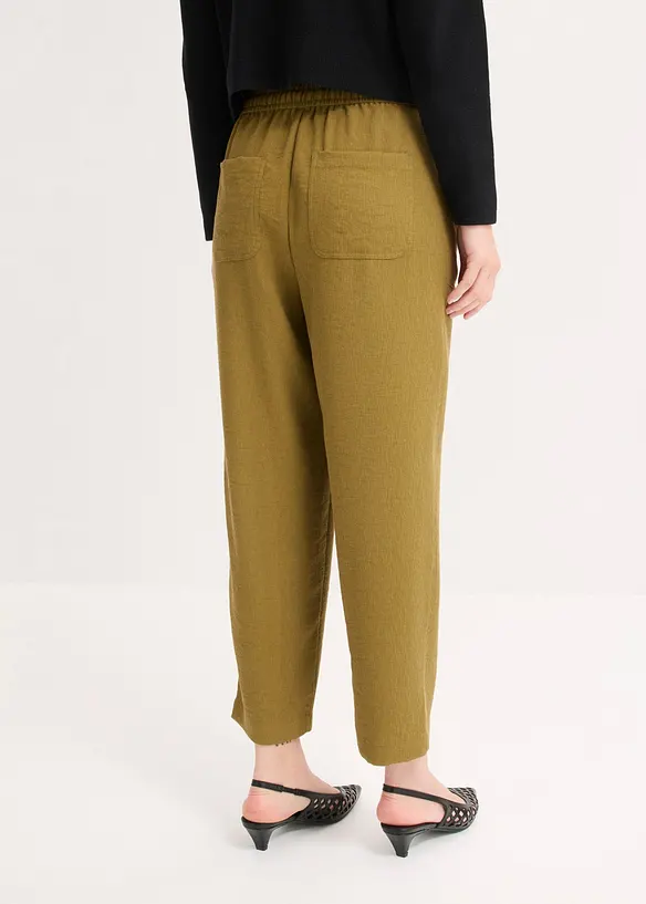 Lockere Hose aus strukturiertem Viskose-Mix in grün von hinten - bonprix Lockere Hose aus strukturiertem Viskose-Mix in grün von hinten - bonprix
