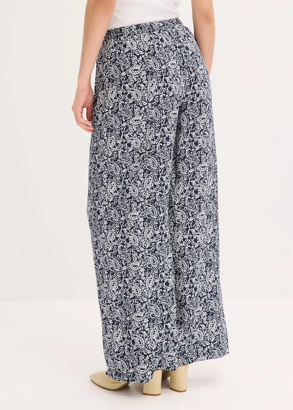Schlupfhose aus feinem Viskose-Mix in blau von hinten - bonprix Schlupfhose aus feinem Viskose-Mix in blau von hinten - bonprix