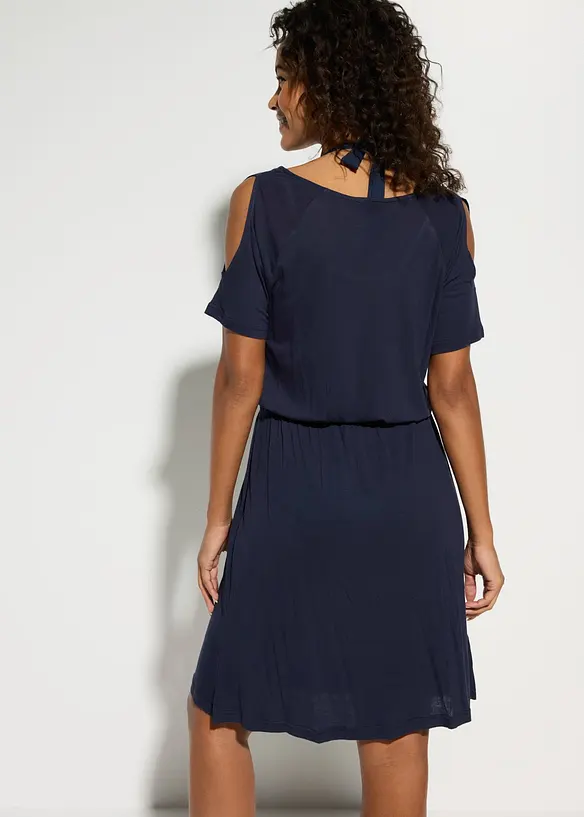 Strandkleid aus feiner Viskose in blau von hinten (Totalaufnahme) - bonprix Strandkleid aus feiner Viskose in blau von hinten (Totalaufnahme) - bonprix