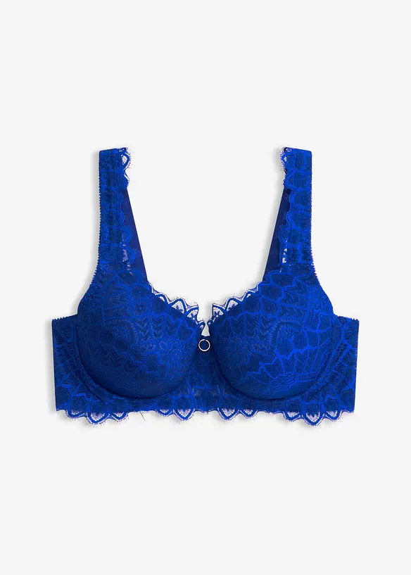 Schalen-BH mit goldenen Details in blau von vorne - bonprix