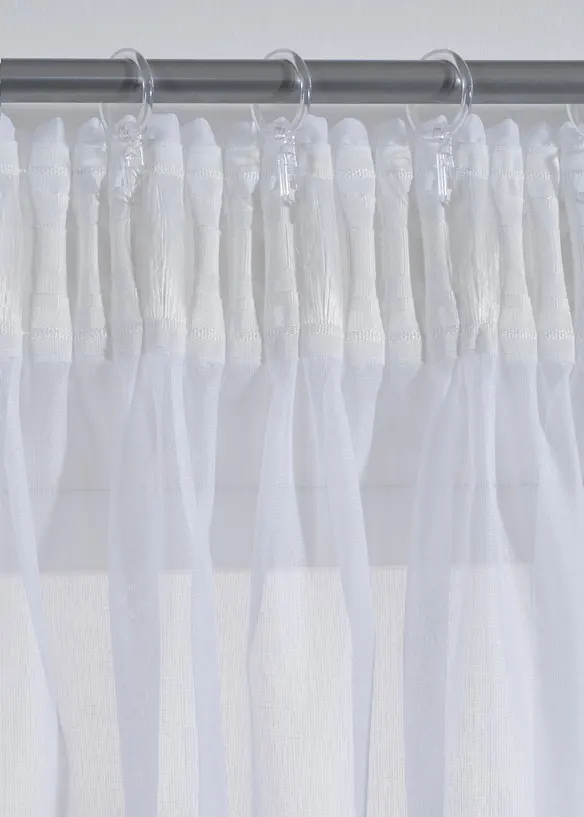 Transparente Gardine aus feinem Voile, in extra lang und breit (1er Pack) in weiß - bonprix
