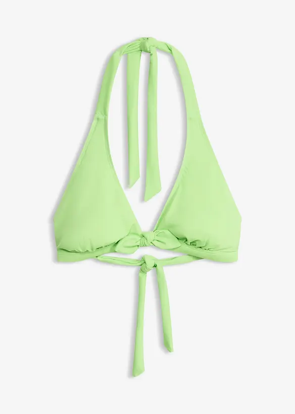 Neckholder-Bikinioberteil in grün von vorne - bonprix