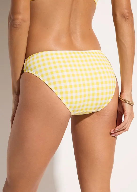Bikinihose im kariertem Design in weiß von hinten - bonprix