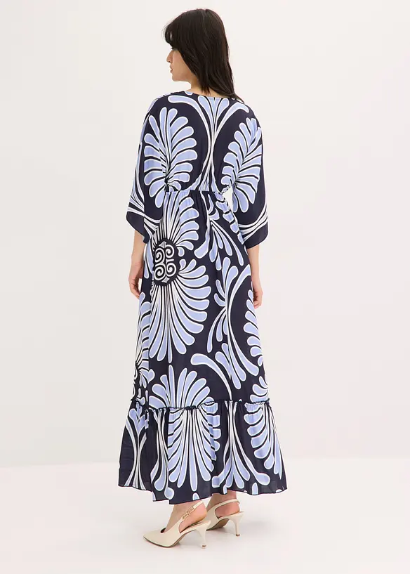 Maxikleid aus fließender Viskose in blau von hinten (Totalaufnahme) - bonprix Maxikleid aus fließender Viskose in blau von hinten (Totalaufnahme) - bonprix