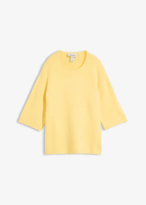 Oversize-Pullover in gelb von vorne - bonprix