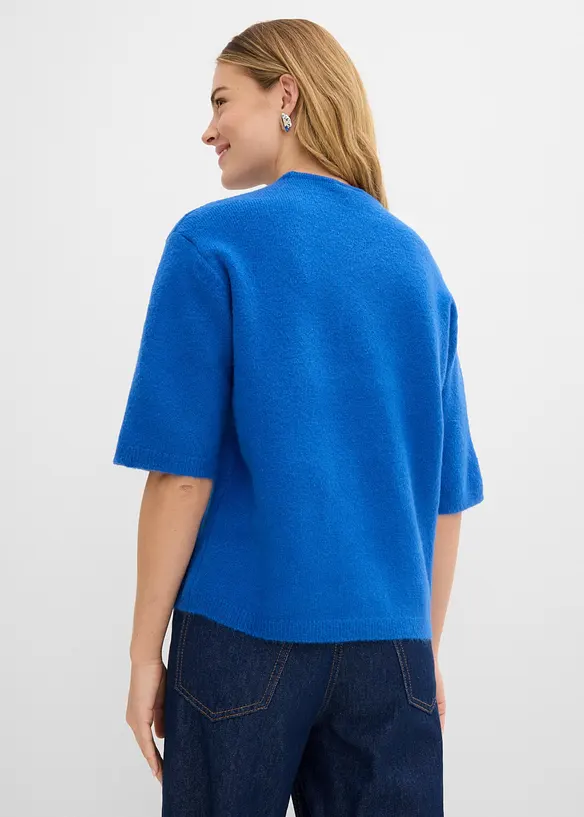 Oversize-Pullover in blau von hinten (im Anschnitt) - bonprix