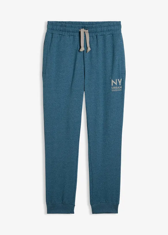 Jogginghose mit Kontrastdetails in petrol von vorne - bonprix
