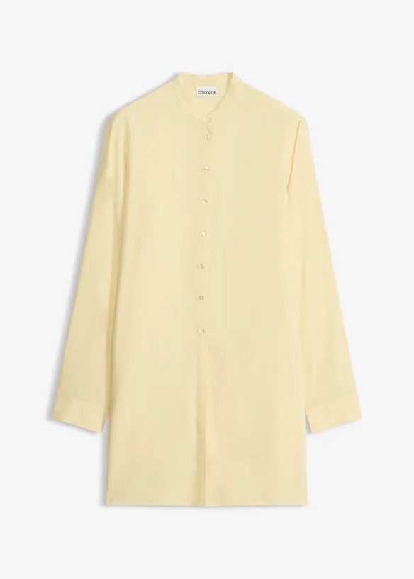 Longbluse aus fließender Viskose in gelb von vorne - bonprix Longbluse aus fließender Viskose in gelb von vorne - bonprix
