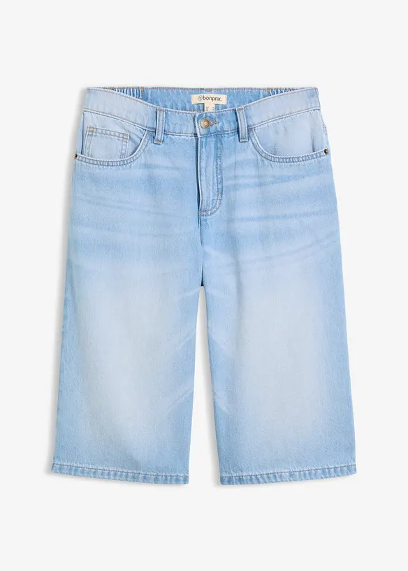 Leichte Jeans-Bermuda Mid Waist in blau von vorne - bonprix Leichte Jeans-Bermuda Mid Waist in blau von vorne - bonprix