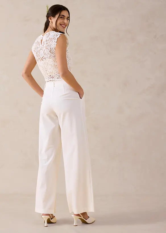 Marlenehose in weiß von hinten - bonprix Marlenehose in weiß von hinten - bonprix