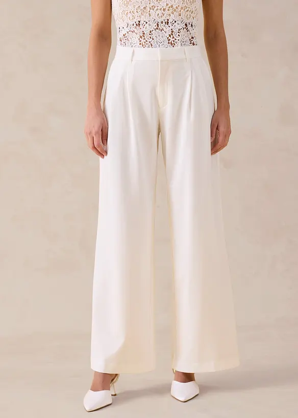 Marlenehose in weiß von vorne - bonprix Marlenehose in weiß von vorne - bonprix