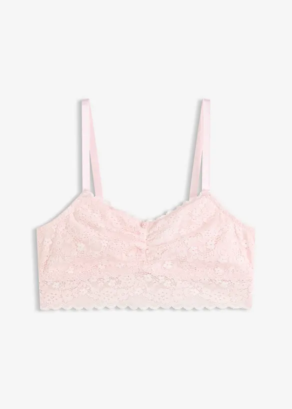 Bustier mit weichem Baumwollfutter in rosa von vorne - bonprix
