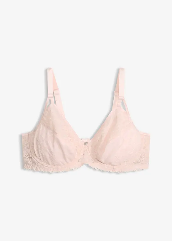 Minimizer-BH mit zarter Spitze in rosa von vorne - bonprix