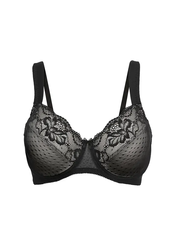 Minimizer-BH mit gepolsterten Trägern in schwarz von vorne - bonprix
