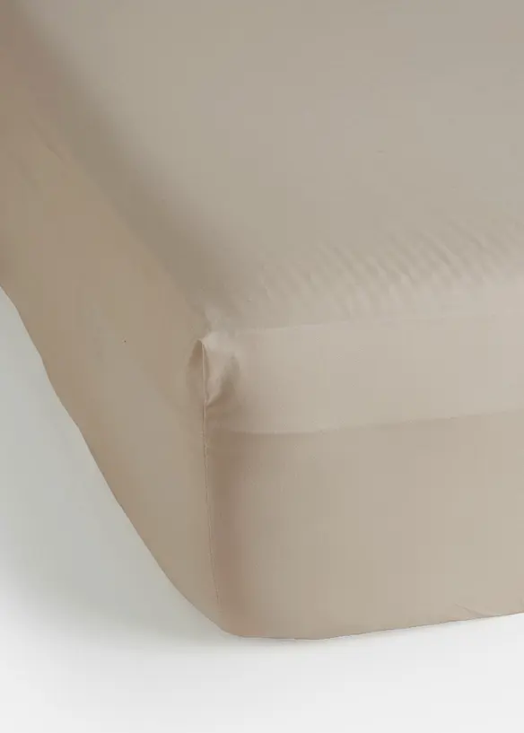 Perkal Spannbettlaken in grau - bonprix