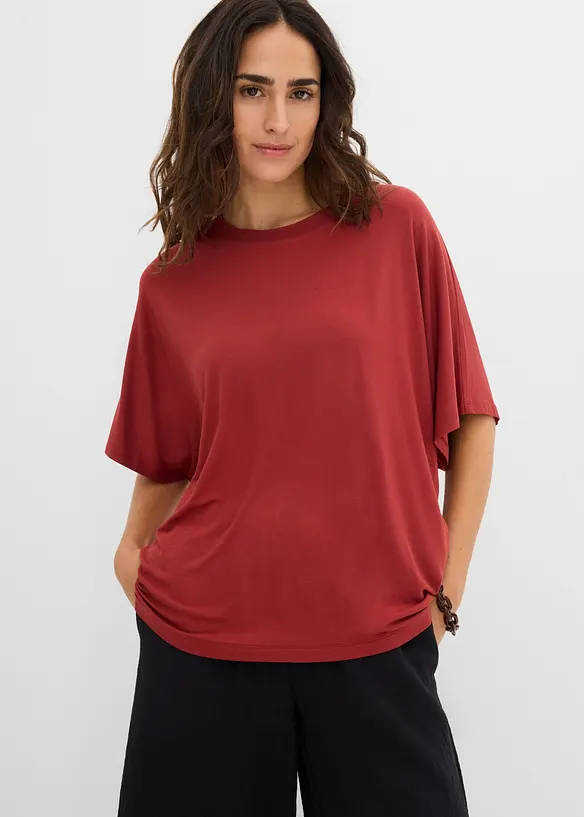 T-Shirt aus softem Viskose-Mix in rot von vorne (im Anschnitt) - bonprix T-Shirt aus softem Viskose-Mix in rot von vorne (im Anschnitt) - bonprix