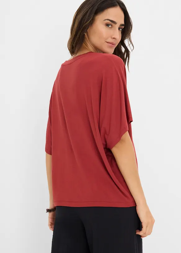 T-Shirt aus softem Viskose-Mix in rot von hinten (im Anschnitt) - bonprix T-Shirt aus softem Viskose-Mix in rot von hinten (im Anschnitt) - bonprix
