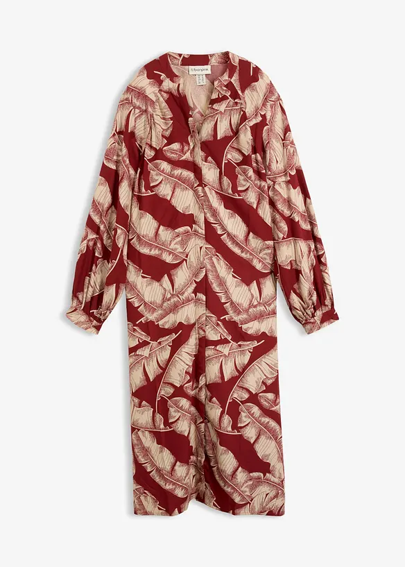 Kaftan-Kleid aus fließender Viskose in rot von vorne - bonprix