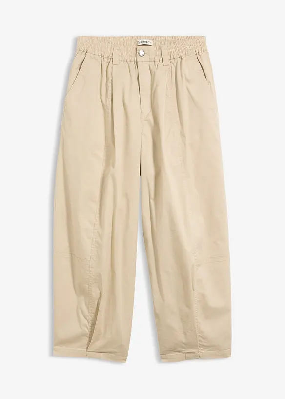 Barrel-Hose aus Baumwoll-Mix in beige von vorne - bonprix Barrel-Hose aus Baumwoll-Mix in beige von vorne - bonprix