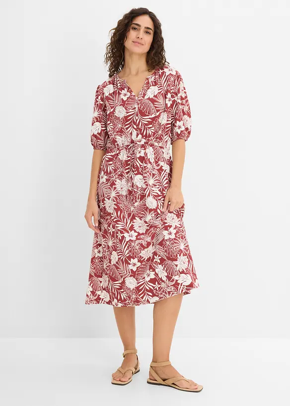 Jerseykleid aus softem Viskose-Mix in rot von vorne (Totalaufnahme) - bonprix Jerseykleid aus softem Viskose-Mix in rot von vorne (Totalaufnahme) - bonprix
