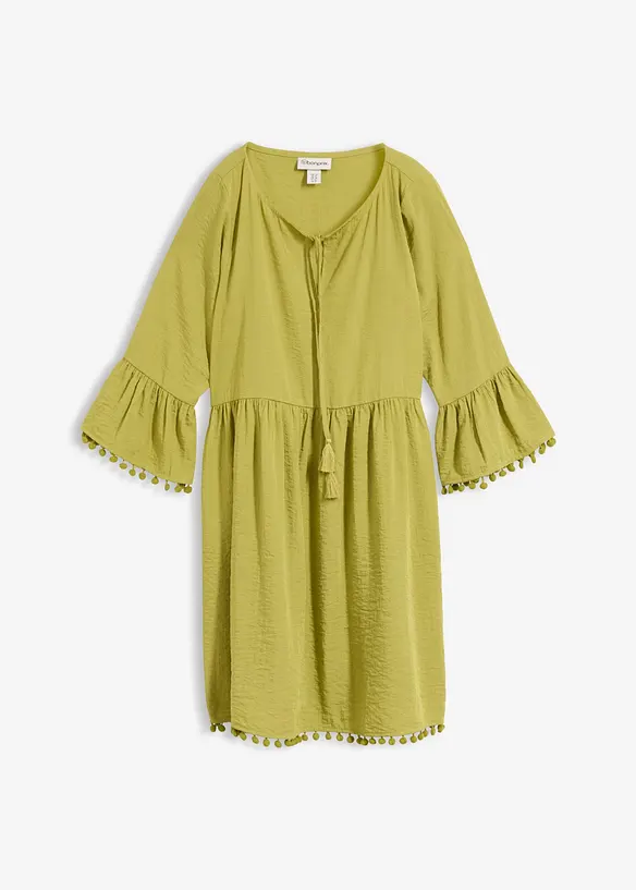 Kleid aus fließender Viskose in grün von vorne - bonprix Kleid aus fließender Viskose in grün von vorne - bonprix