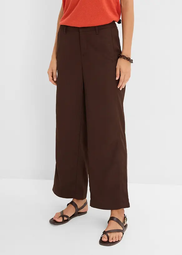 Verkürzte sommerliche Hose in braun von vorne - bonprix Verkürzte sommerliche Hose in braun von vorne - bonprix