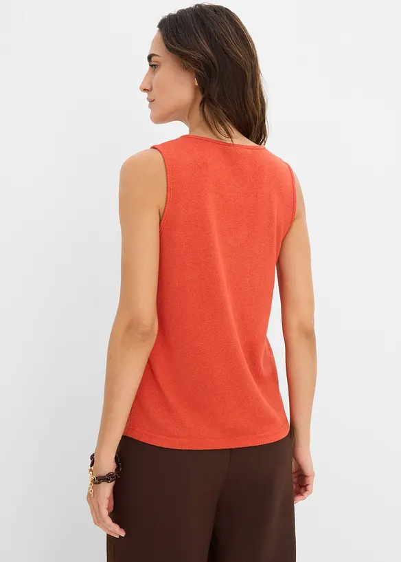 Stricktop mit Perlendetail in rot von hinten (im Anschnitt) - bonprix