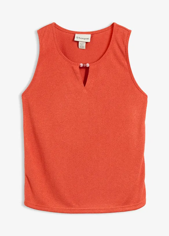 Stricktop mit Perlendetail in rot von vorne - bonprix