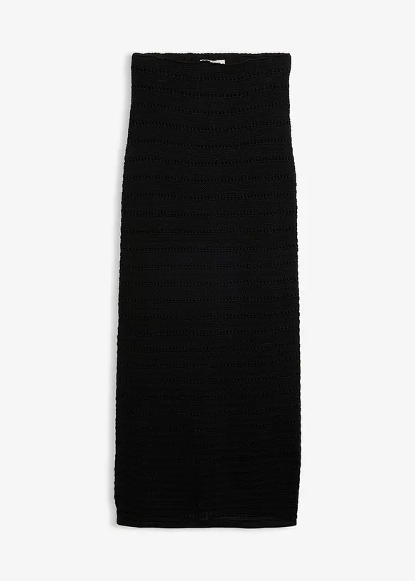 Maxirock mit Häkel-Spitze in schwarz von vorne - bonprix