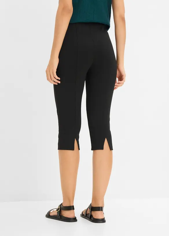 Capri-Hose aus Punto di Roma in schwarz von hinten - bonprix