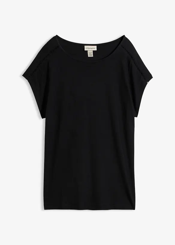 Shirt mit Leiterspitze in schwarz von vorne - bonprix Shirt mit Leiterspitze in schwarz von vorne - bonprix