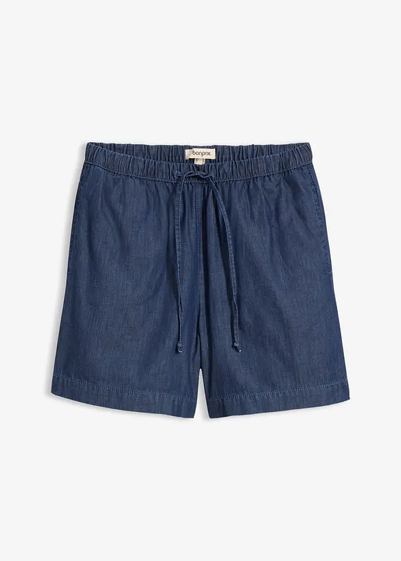 Leichte Jeans-Shorts Mid Waist, Bequembund in blau von vorne - bonprix