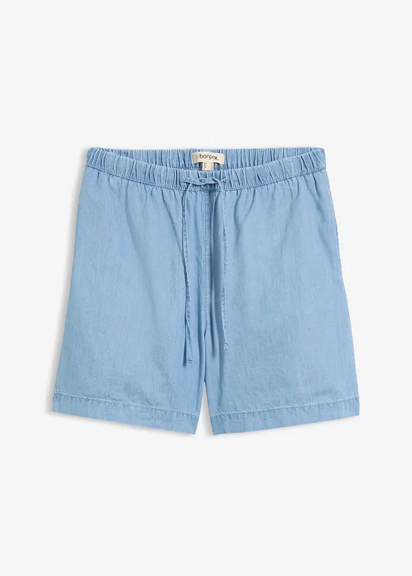 Leichte Jeans-Shorts Mid Waist, Bequembund in blau von vorne - bonprix Leichte Jeans-Shorts Mid Waist, Bequembund in blau von vorne - bonprix