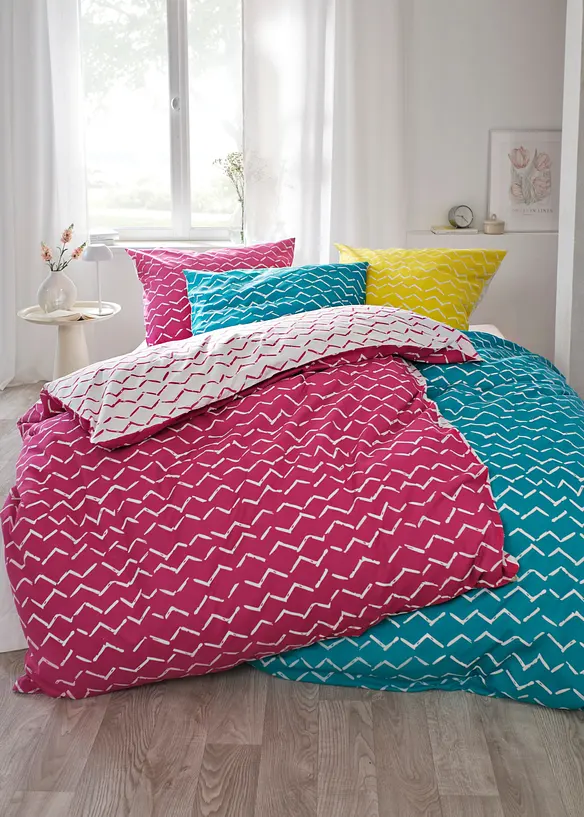 Wendbare Baumwollmix-Bettwäsche in pink (Ambiente) - bonprix