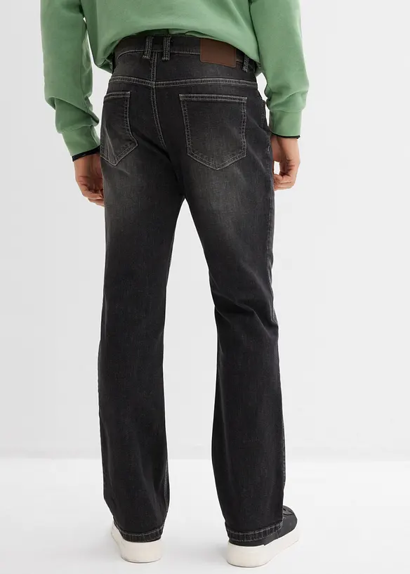 Regular-Fit-Jeans, Bootcut in schwarz von hinten - bonprix