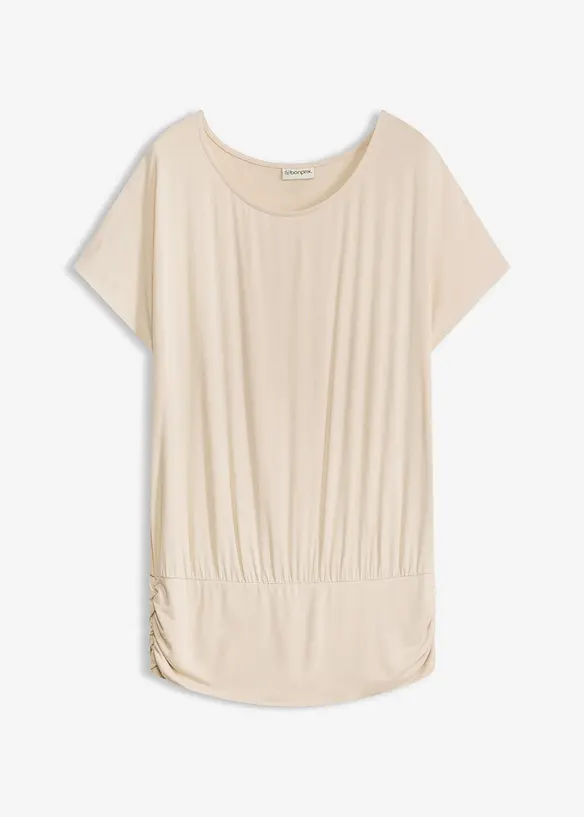 Shirt aus softem Viskose-Mix in beige von vorne - bonprix