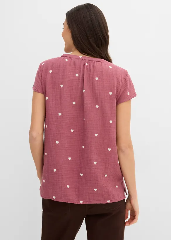 Musselin-Tunika aus reiner Baumwolle in lila von hinten (im Anschnitt) - bonprix Musselin-Tunika aus reiner Baumwolle in lila von hinten (im Anschnitt) - bonprix