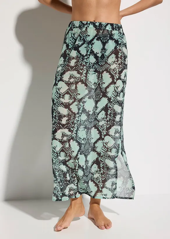 Strandrock aus leichtem Chiffon in schwarz von vorne - bonprix Strandrock aus leichtem Chiffon in schwarz von vorne - bonprix