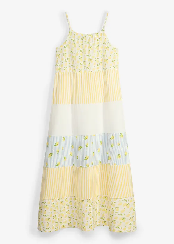 Jerseykleid aus reiner Bio-Baumwolle in weiß von vorne - bonprix