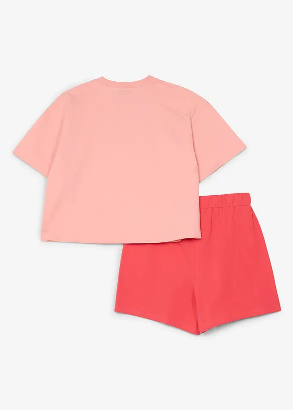Shirt und kurze Hose (2-tlg.Set) in pink von hinten - bonprix