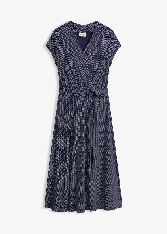 Midikleid aus fließendem Viskose-Mix in blau von vorne - bonprix Midikleid aus fließendem Viskose-Mix in blau von vorne - bonprix