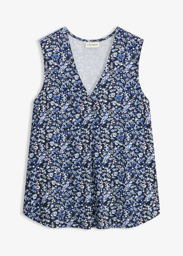 Top aus Viskose-Mix in blau von vorne - bonprix Top aus Viskose-Mix in blau von vorne - bonprix